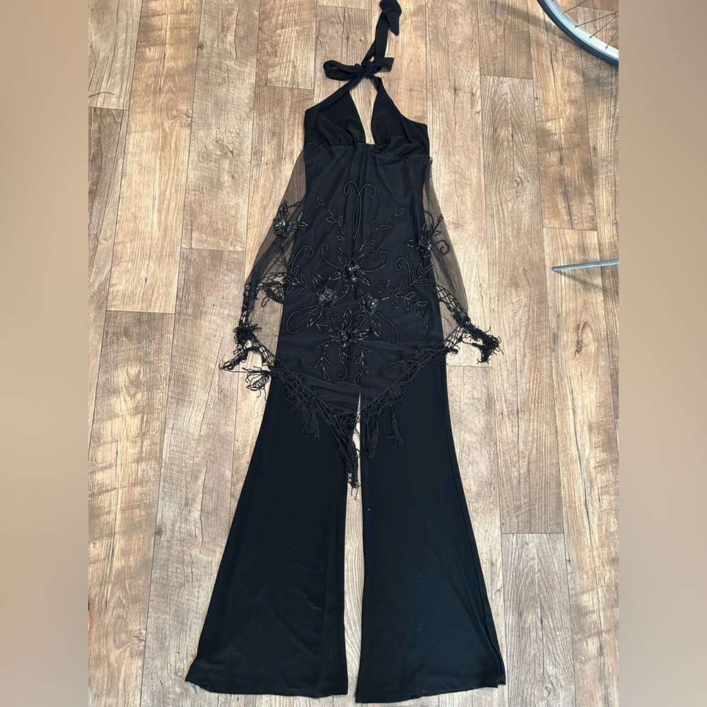 Vintage Beaded Halter Jumpsuit